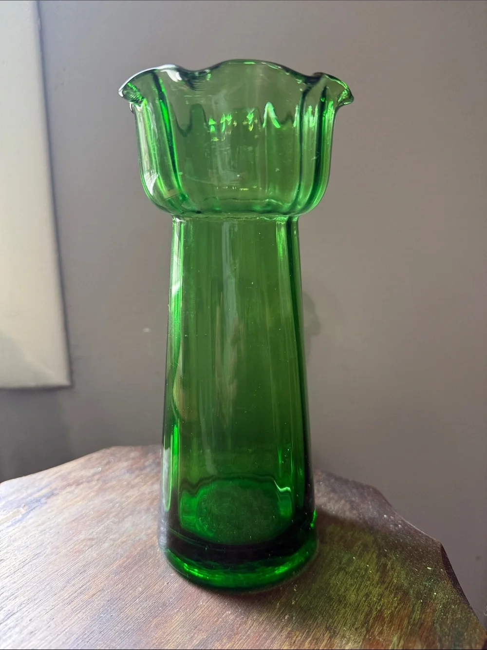 Hyacinth Bulb Forcing Vase Emerald Green Glass